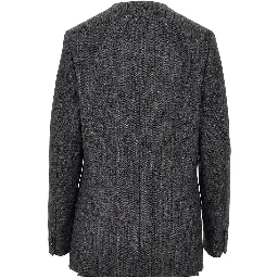 Pinstriped wool tailored jacket