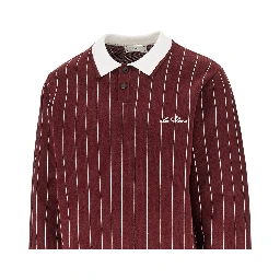 Knitted polo shirt with striped motif