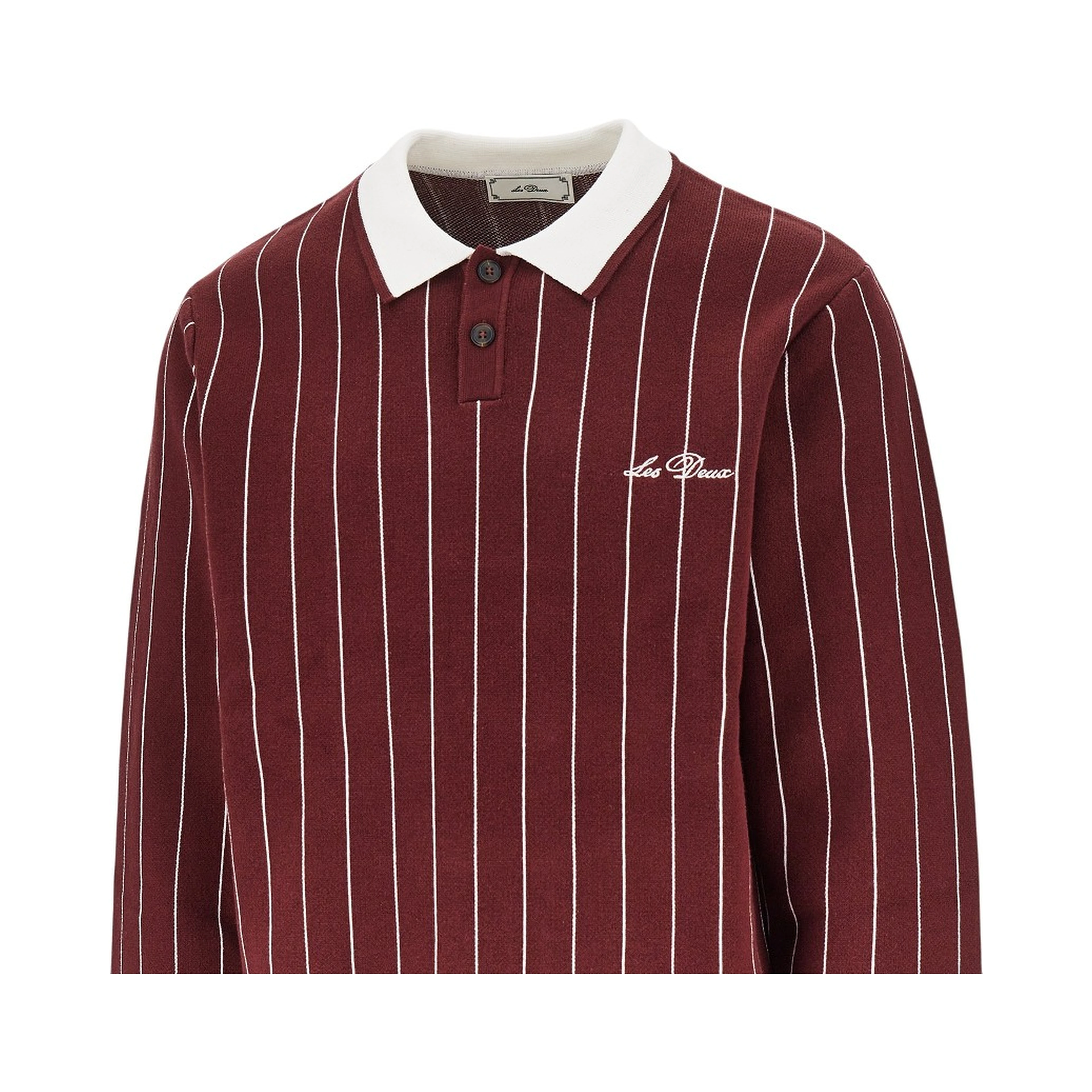 Knitted polo shirt with striped motif