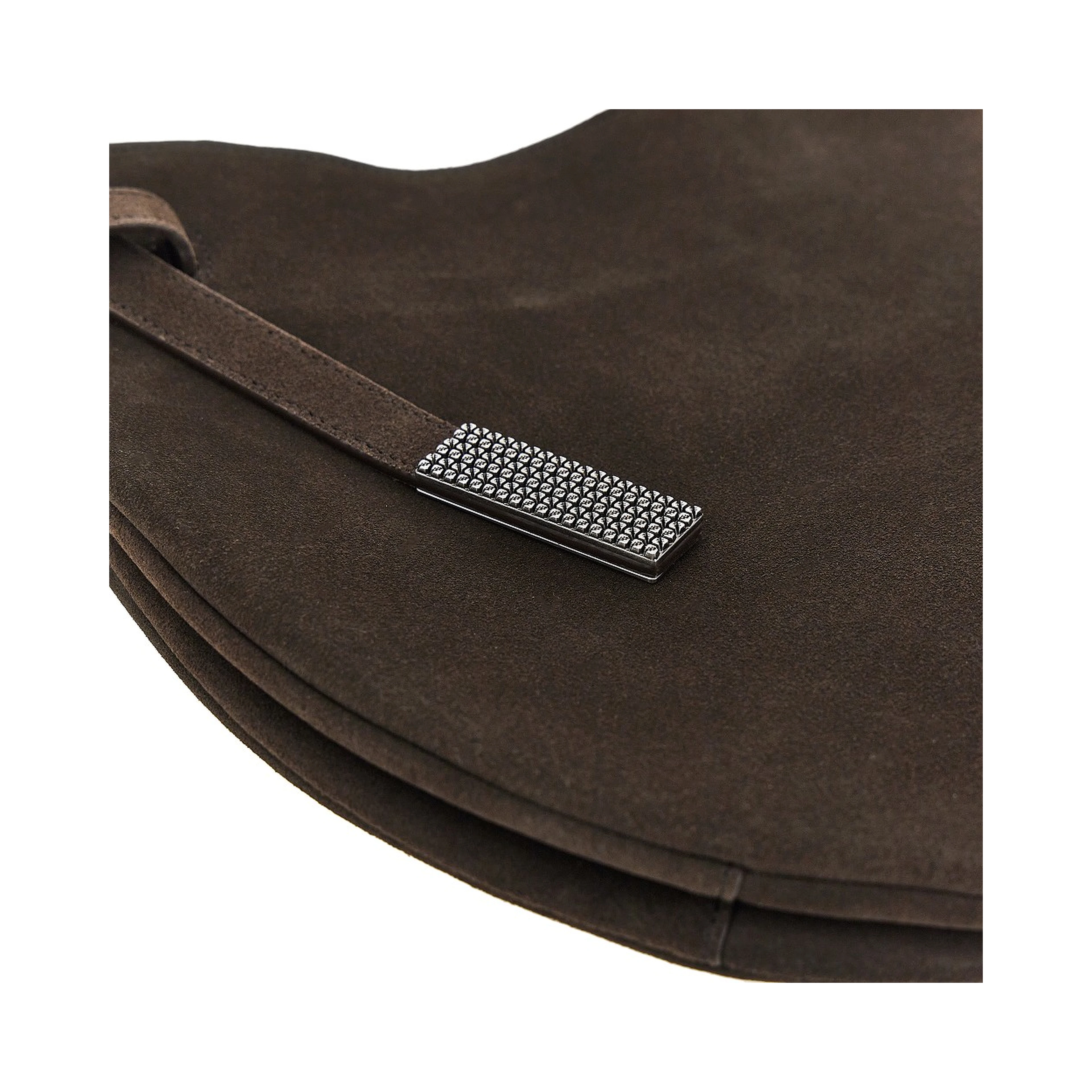 Suede leather hobo bag