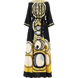 Printed silk 'Muumuu' long dress