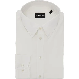 Cotton-blend technical poplin shirt