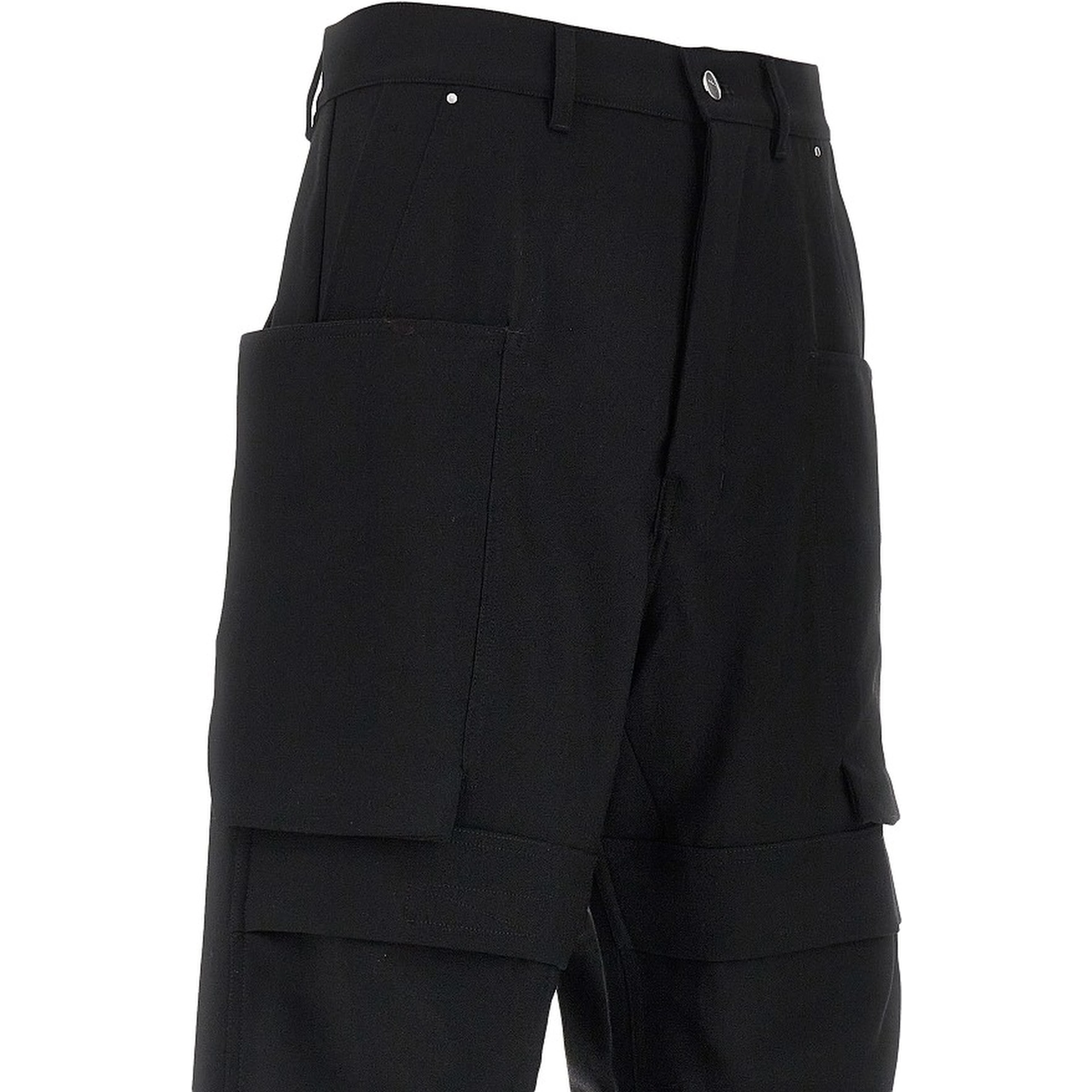 Wool canvas 'Stefan' cargo pants