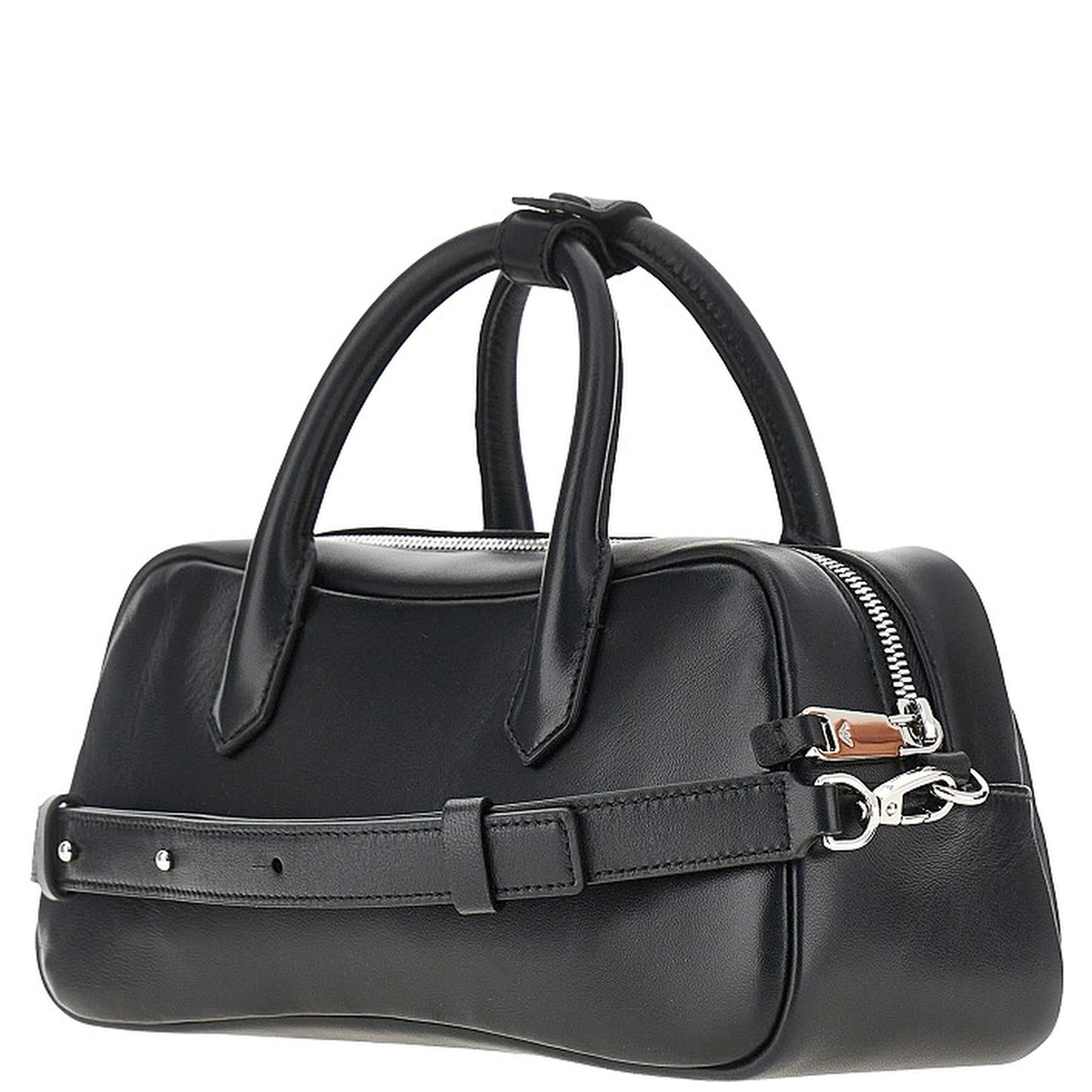 Nappa leather medium bowling bag