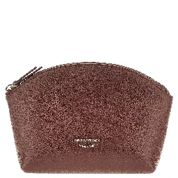 Grained leather pouch