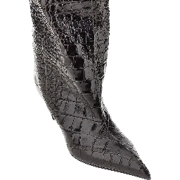 Croco-embossed leather 'Lea' boots