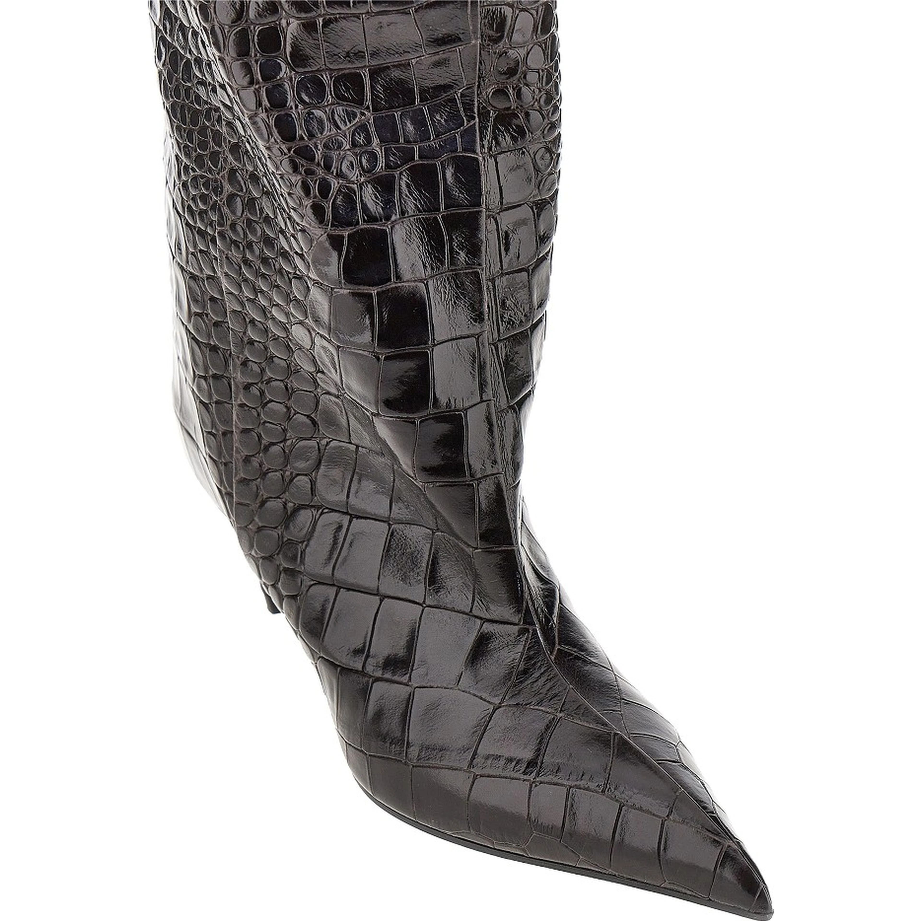 Croco-embossed leather 'Lea' boots