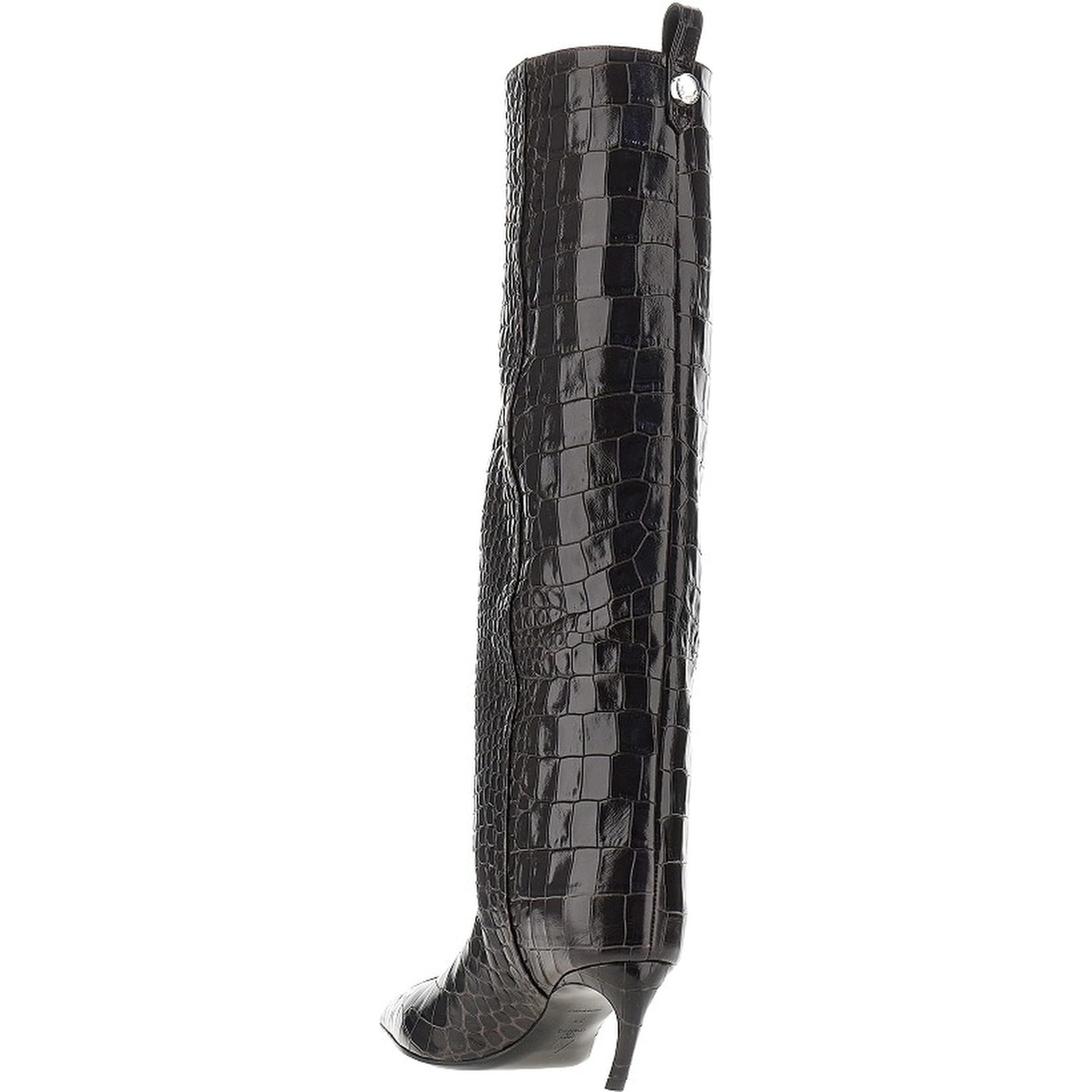 Croco-embossed leather 'Lea' boots