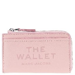 Grained leather zip wallet