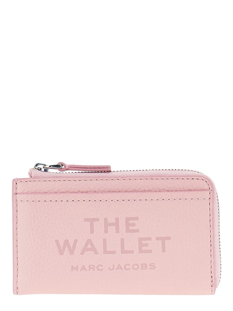 Grained leather zip wallet
