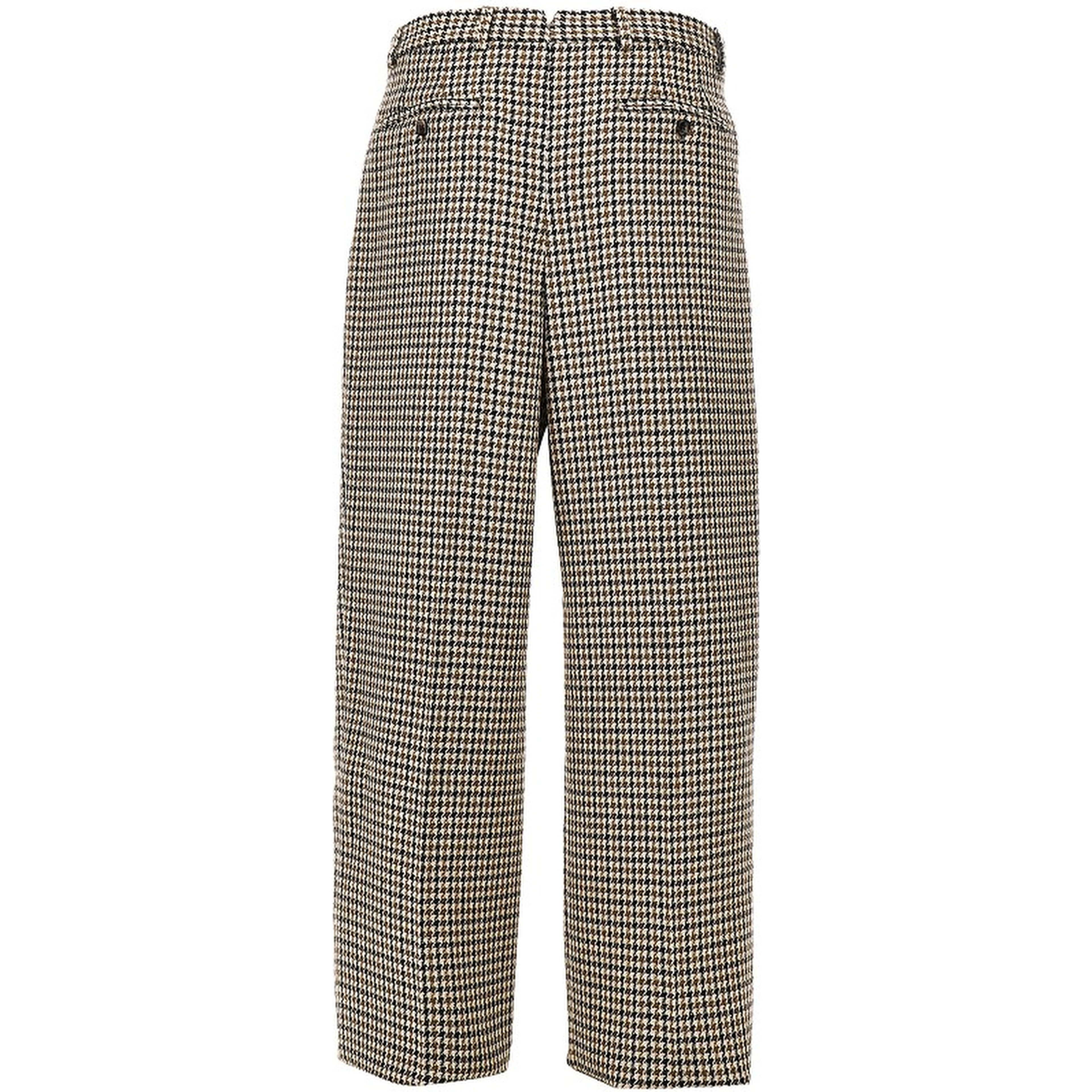 Check tweed pleated pants