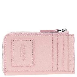 Grained leather zip wallet