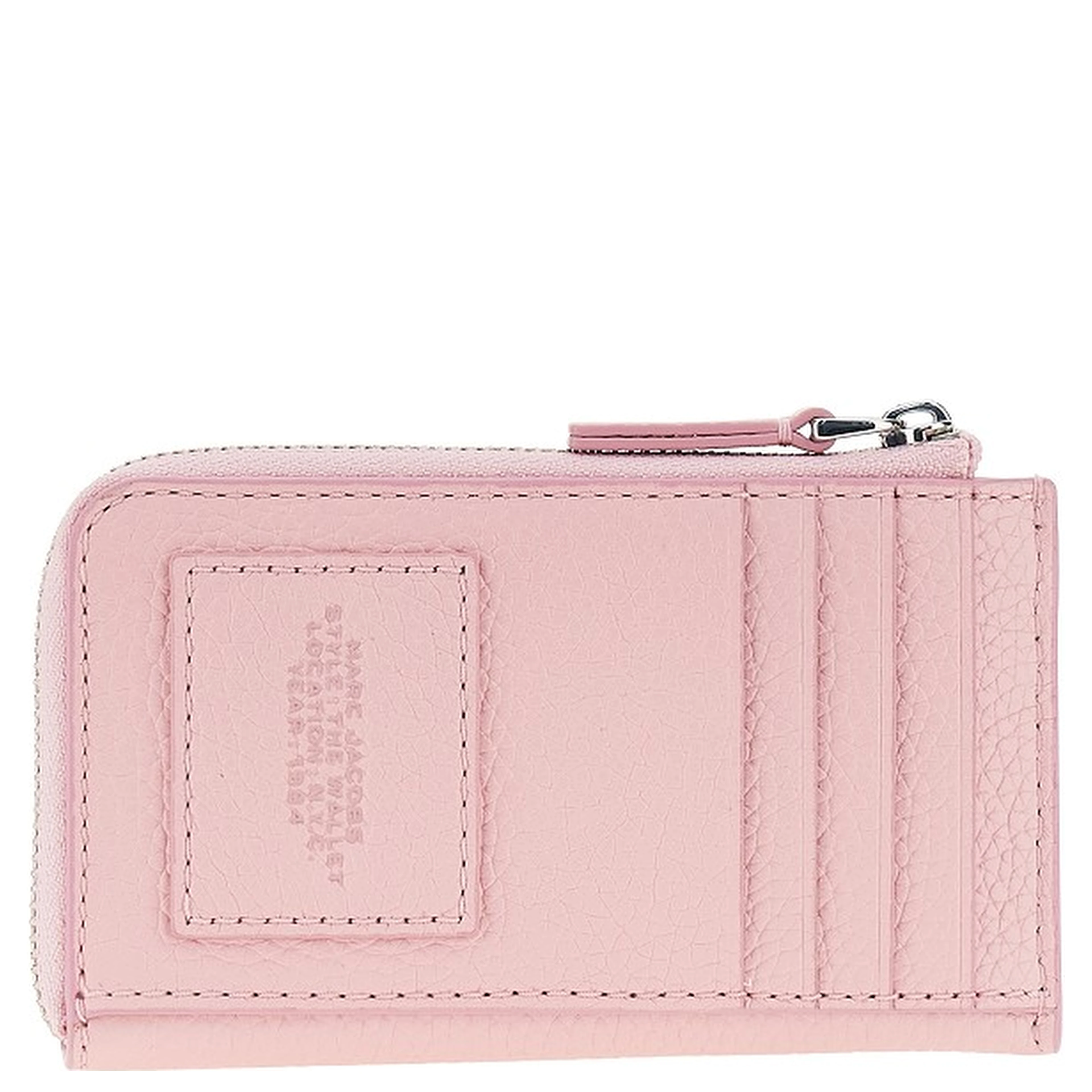 Grained leather zip wallet