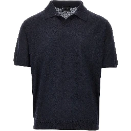 Virgin wool and silk polo shirt