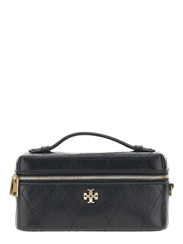 Quilted leather 'Charlie' beauty case bag