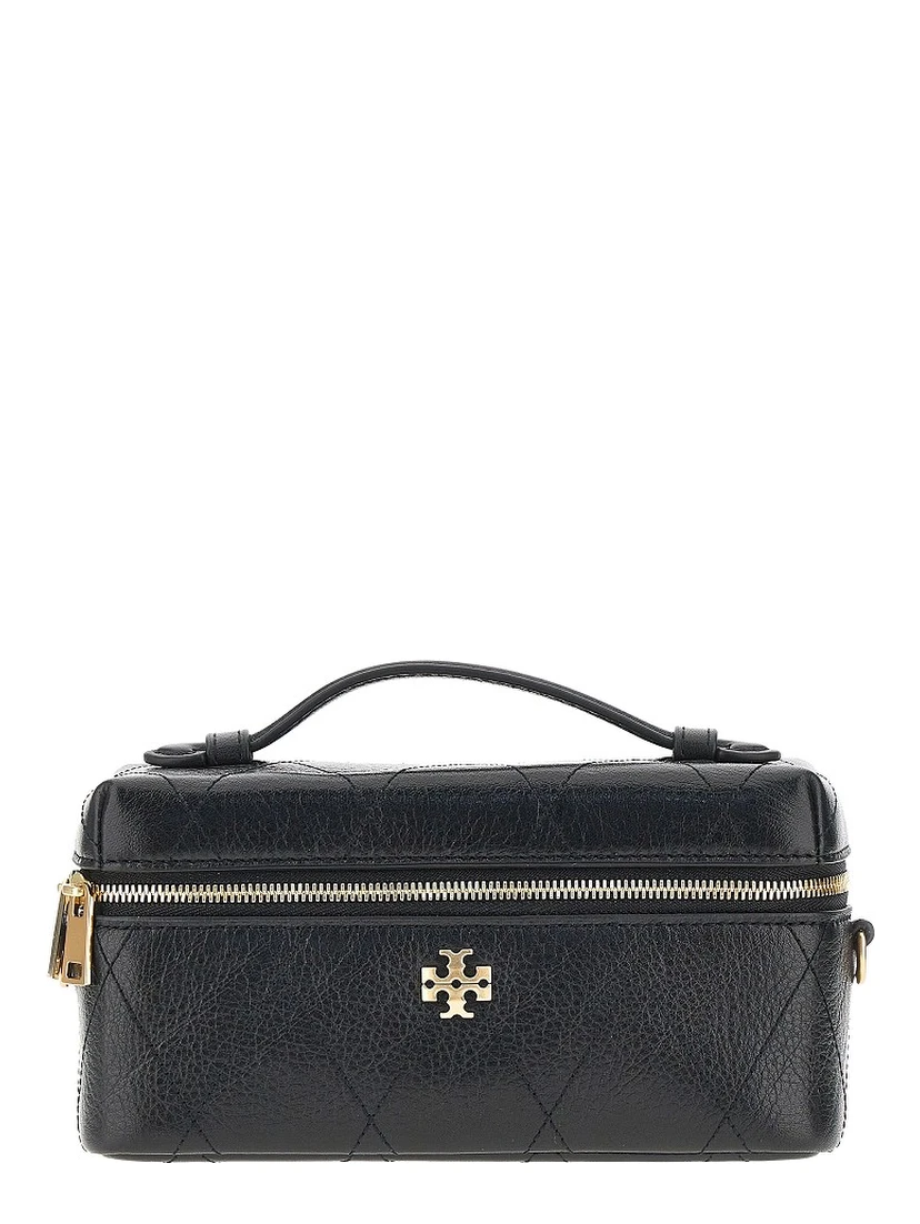 Quilted leather 'Charlie' beauty case bag