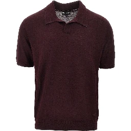 Virgin wool and silk polo shirt