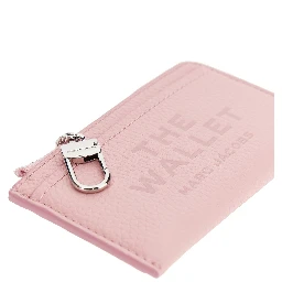 Grained leather zip wallet