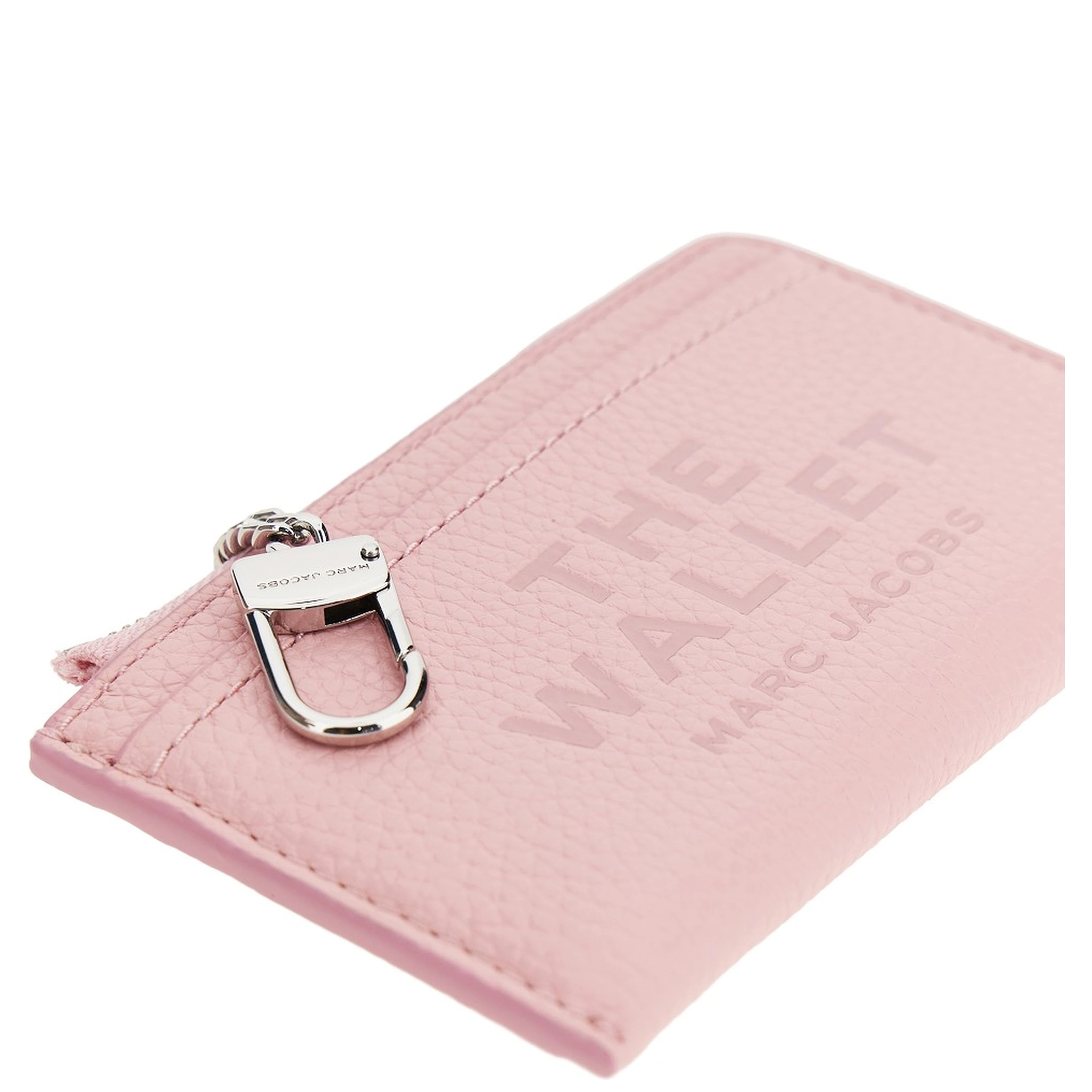 Grained leather zip wallet