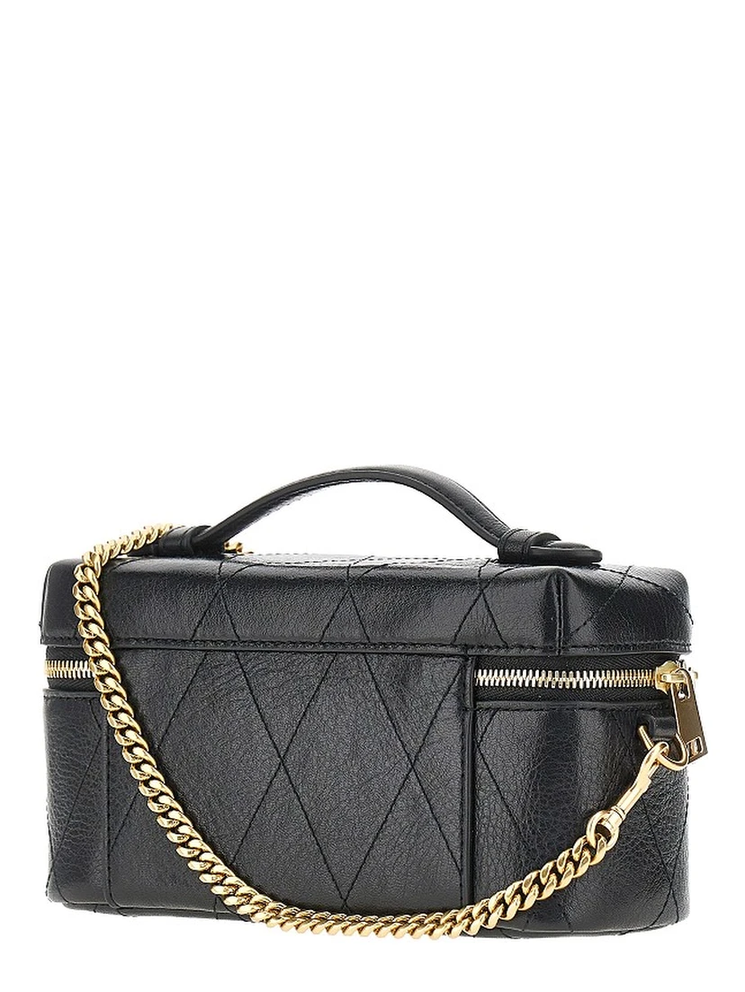 Quilted leather 'Charlie' beauty case bag