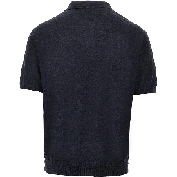 Virgin wool and silk polo shirt