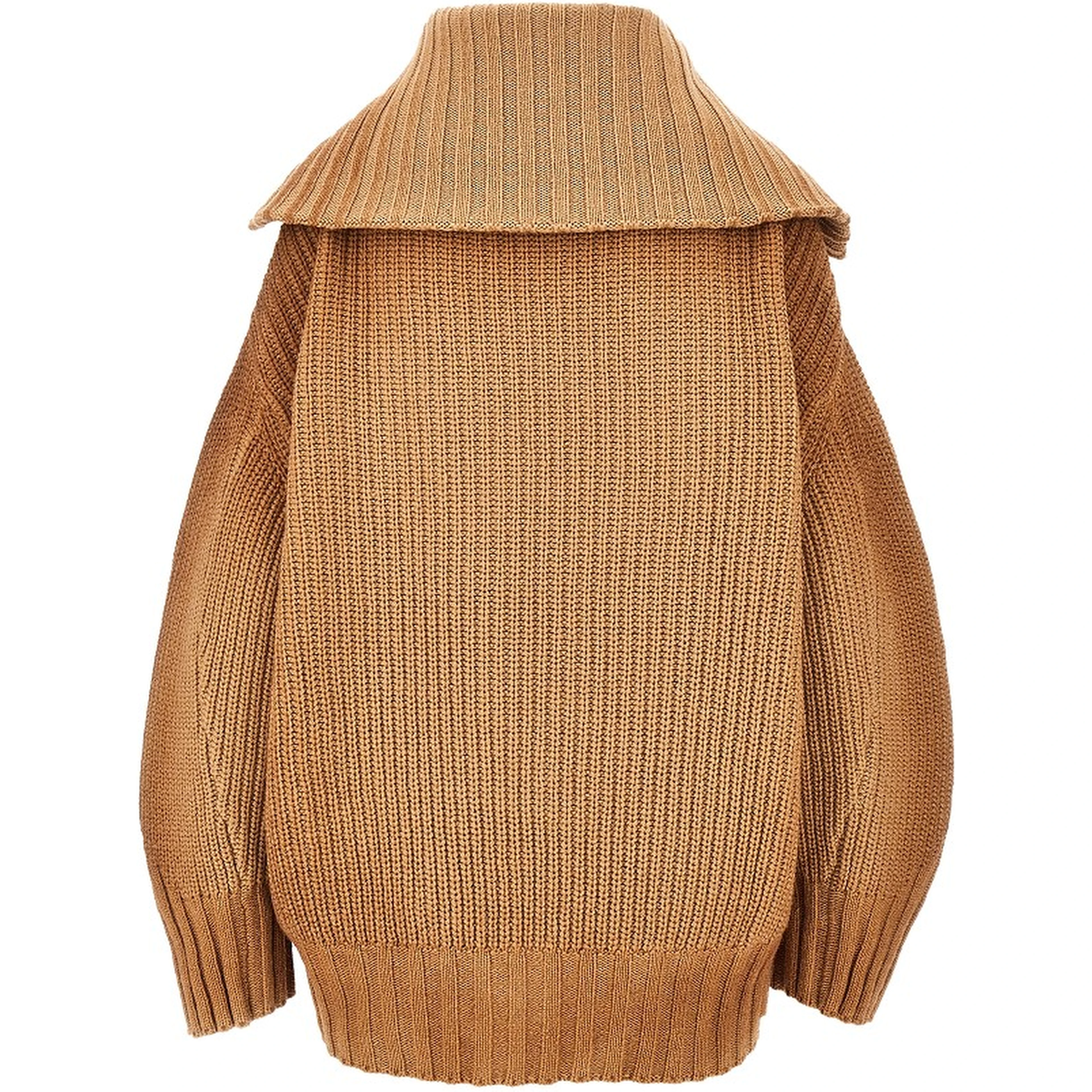 Wool and cashmere sweater with slanted zip