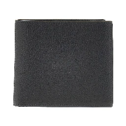 Grained leather bi-fold wallet