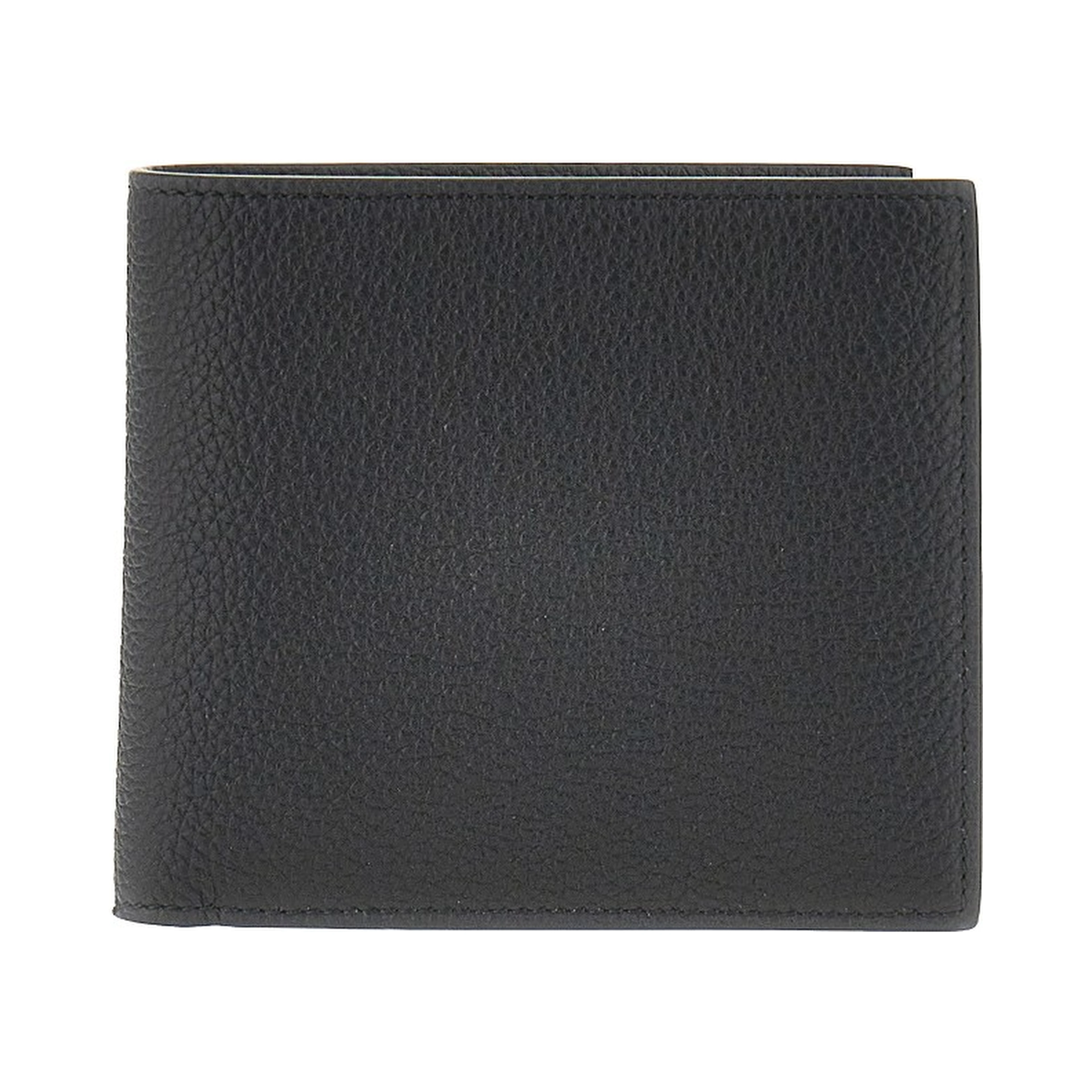 Grained leather bi-fold wallet