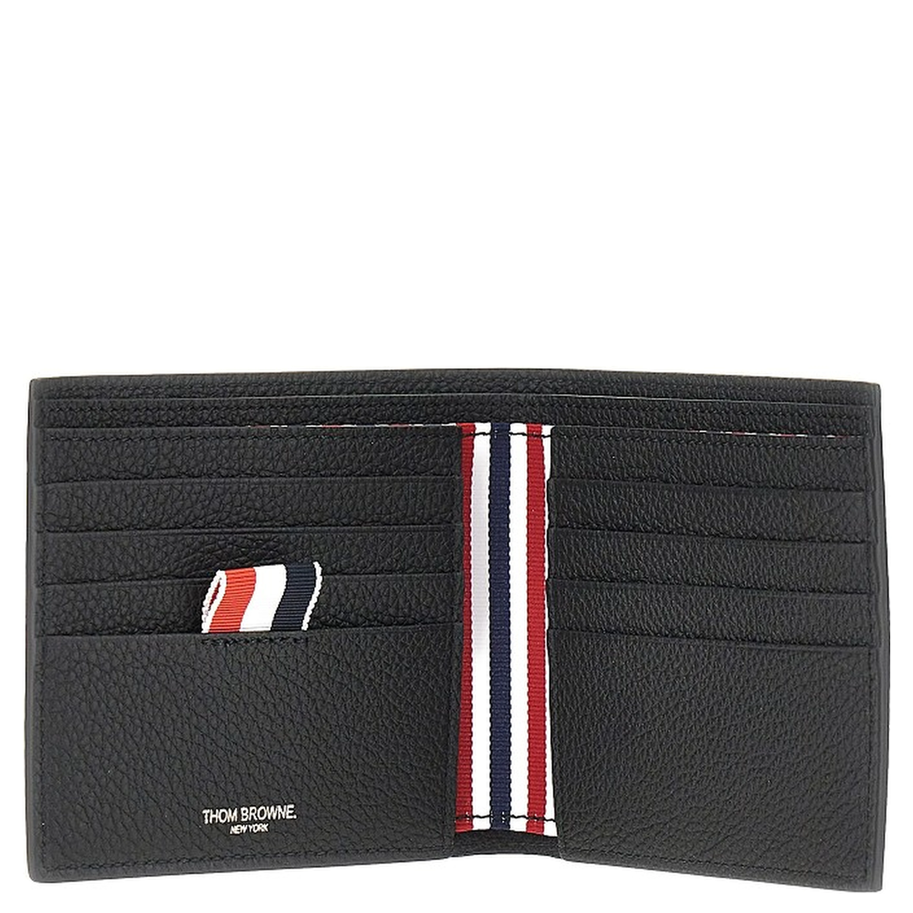 Grained leather bi-fold wallet