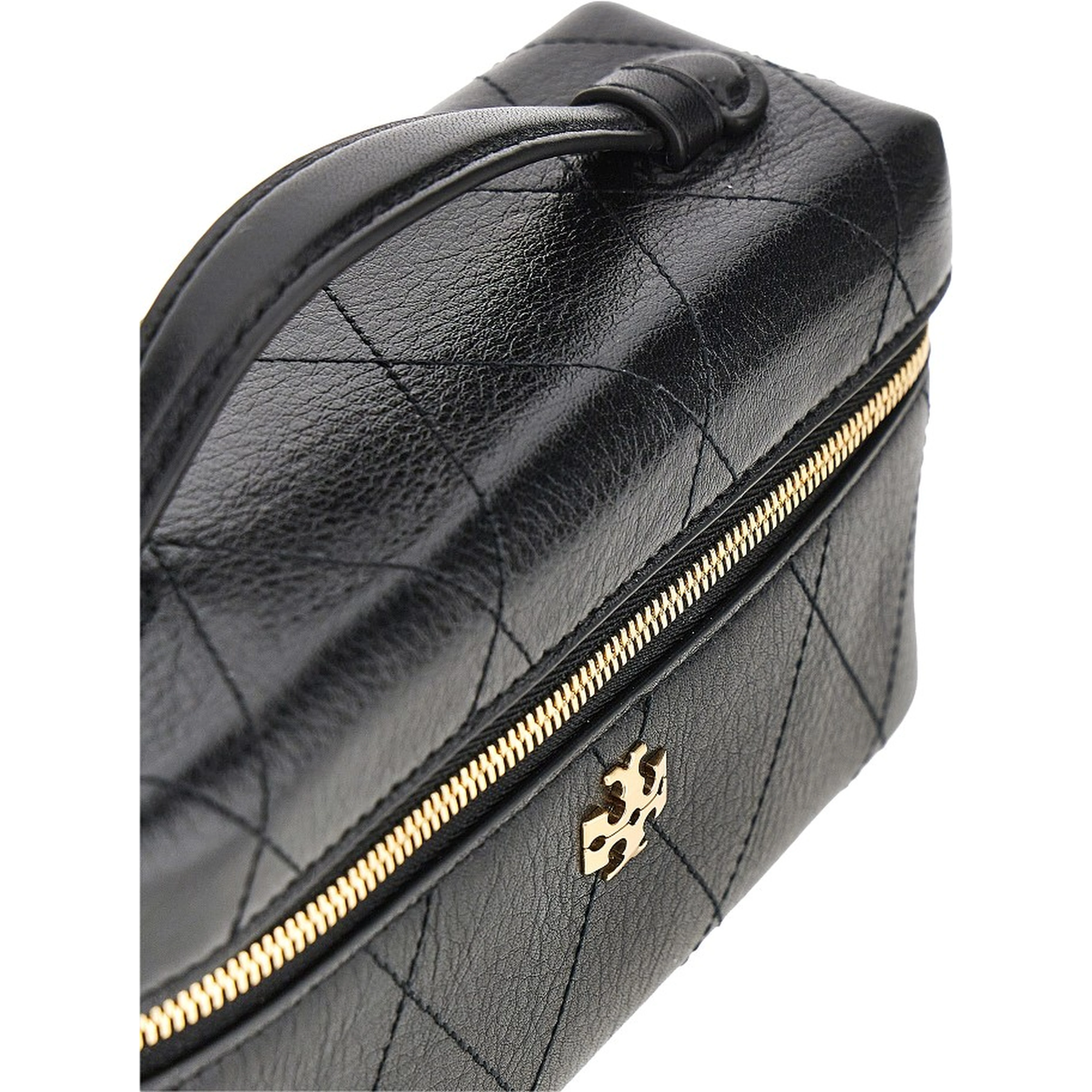 Quilted leather 'Charlie' beauty case bag