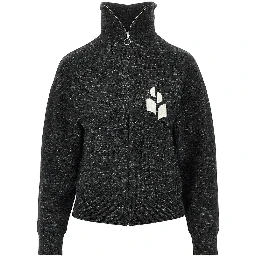 Mouliné knitted full-zip sweatshirt