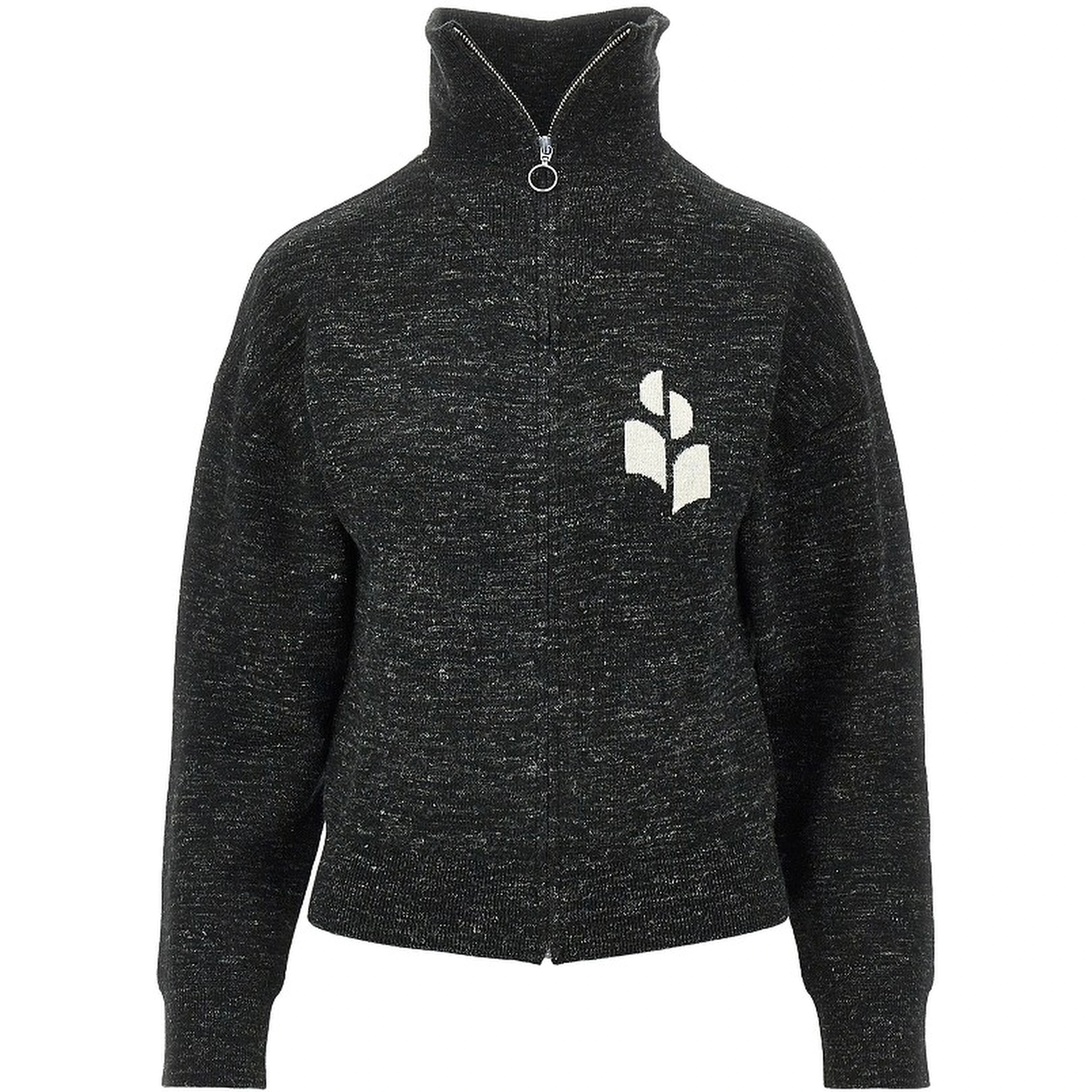 Mouliné knitted full-zip sweatshirt