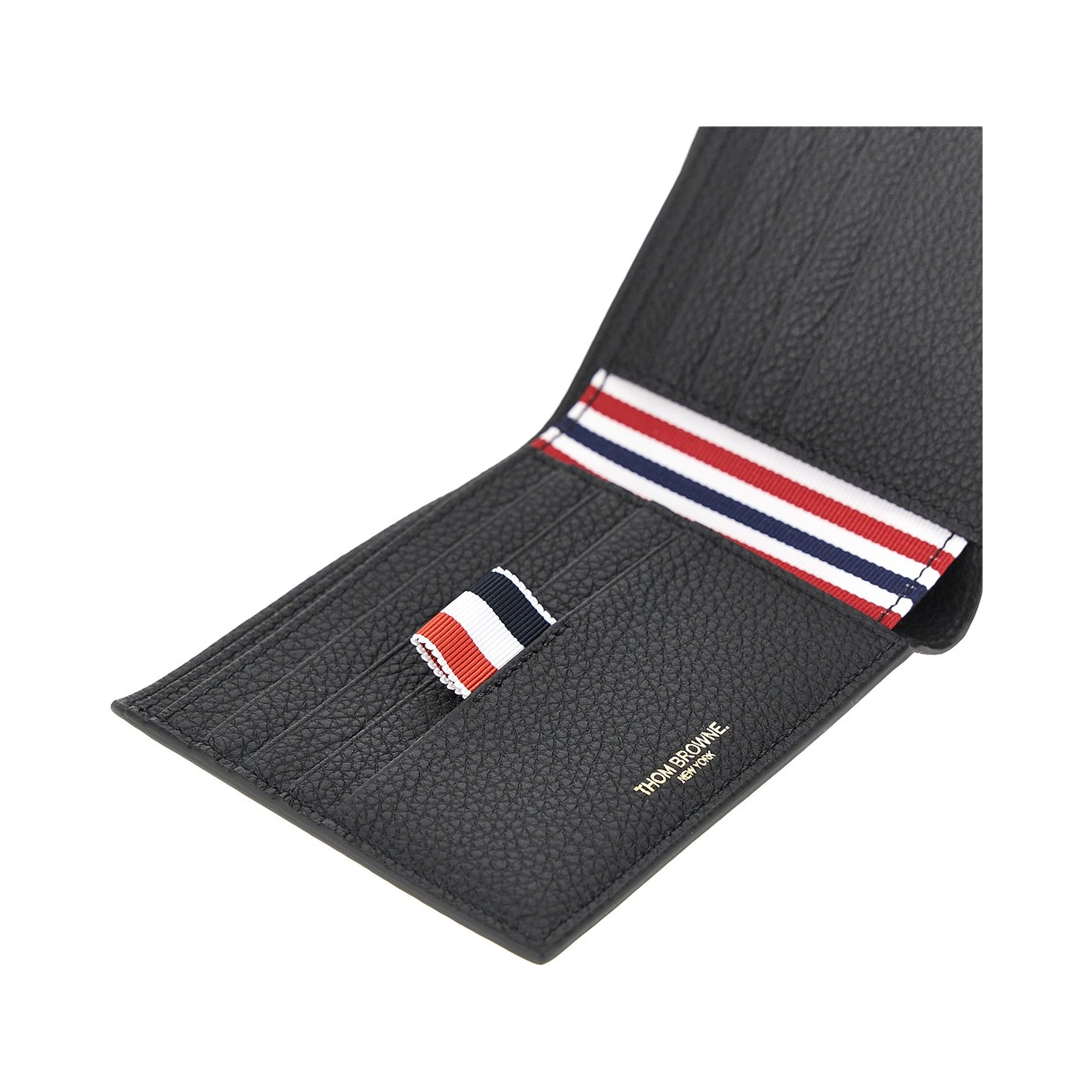 Grained leather bi-fold wallet