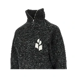 Mouliné knitted full-zip sweatshirt