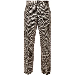 Check tweed pants with darts