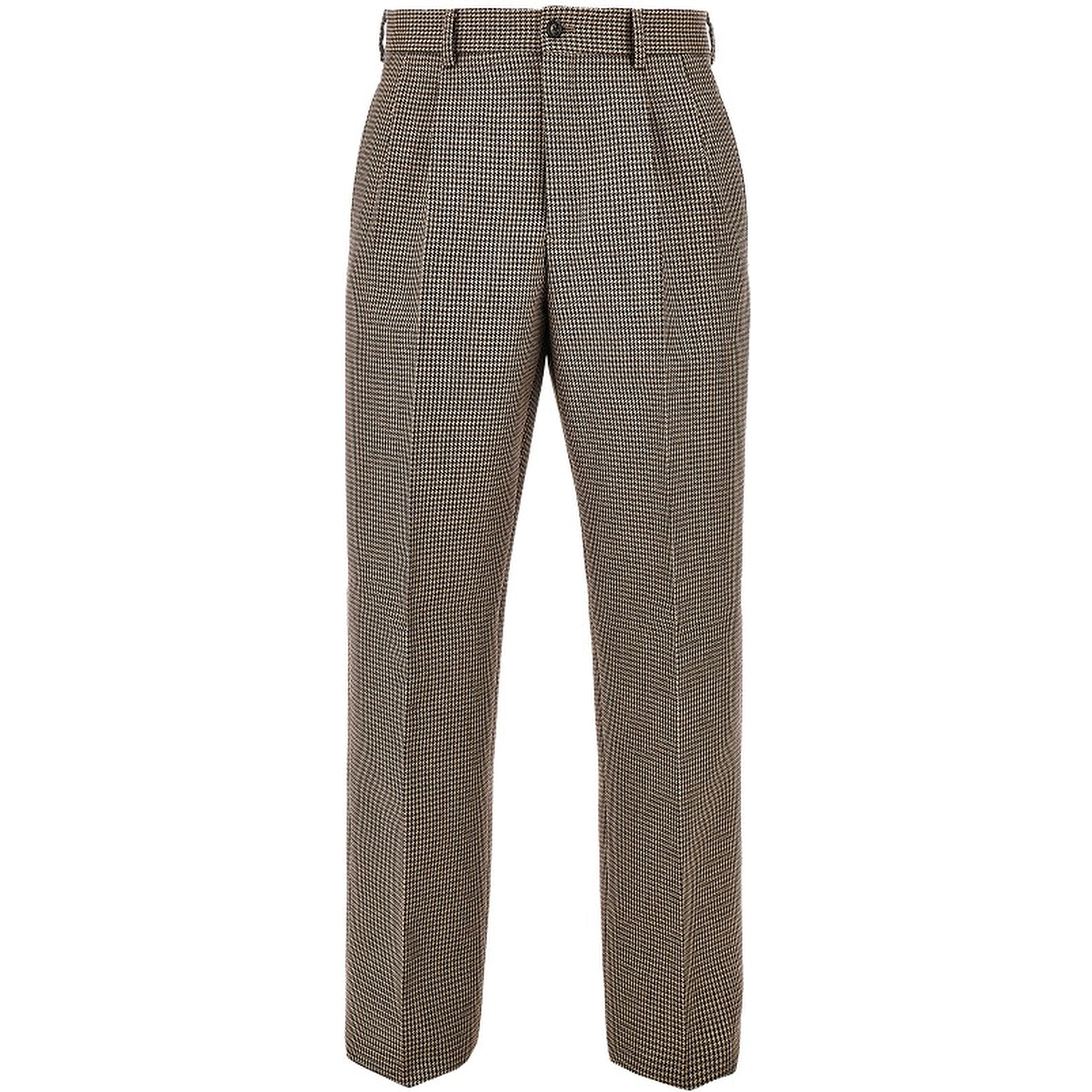 Check tweed pants with darts