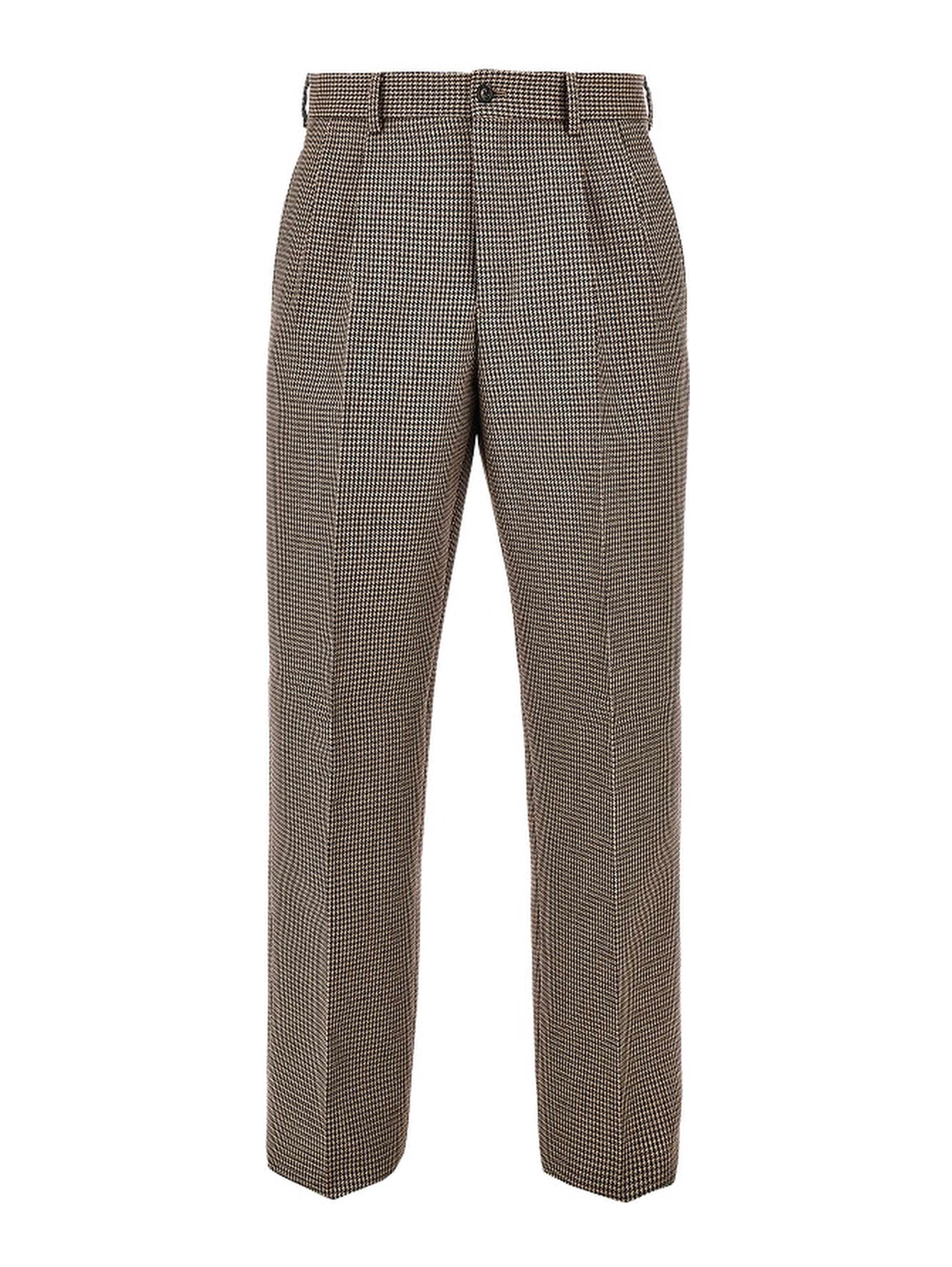 Check tweed pants with darts