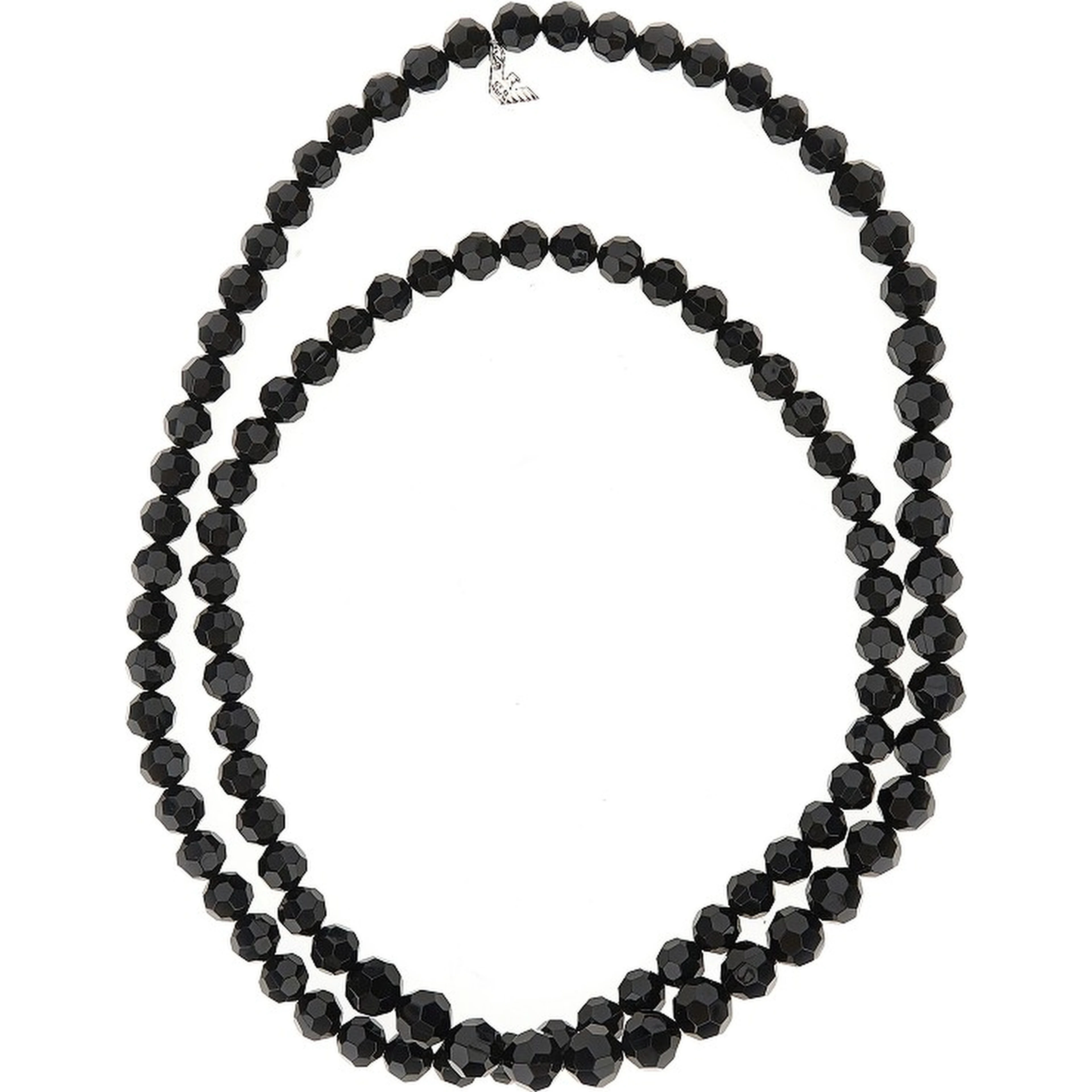 Multifaceted beads long necklace