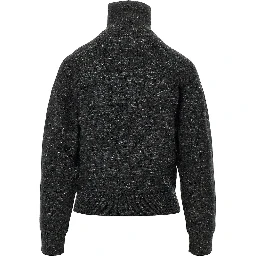 Mouliné knitted full-zip sweatshirt