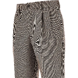 Check tweed pants with darts