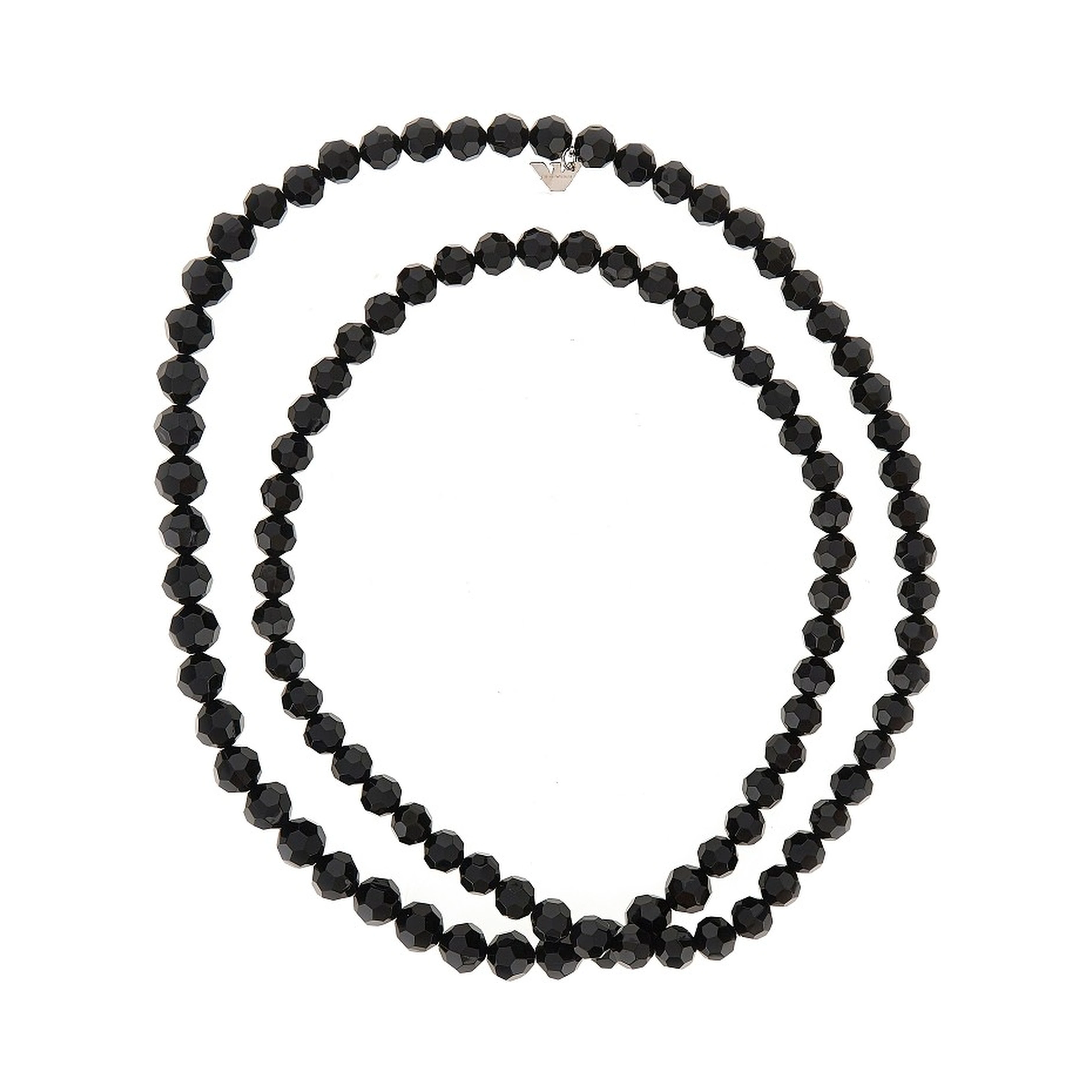 Multifaceted beads long necklace