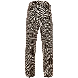 Check tweed pants with darts