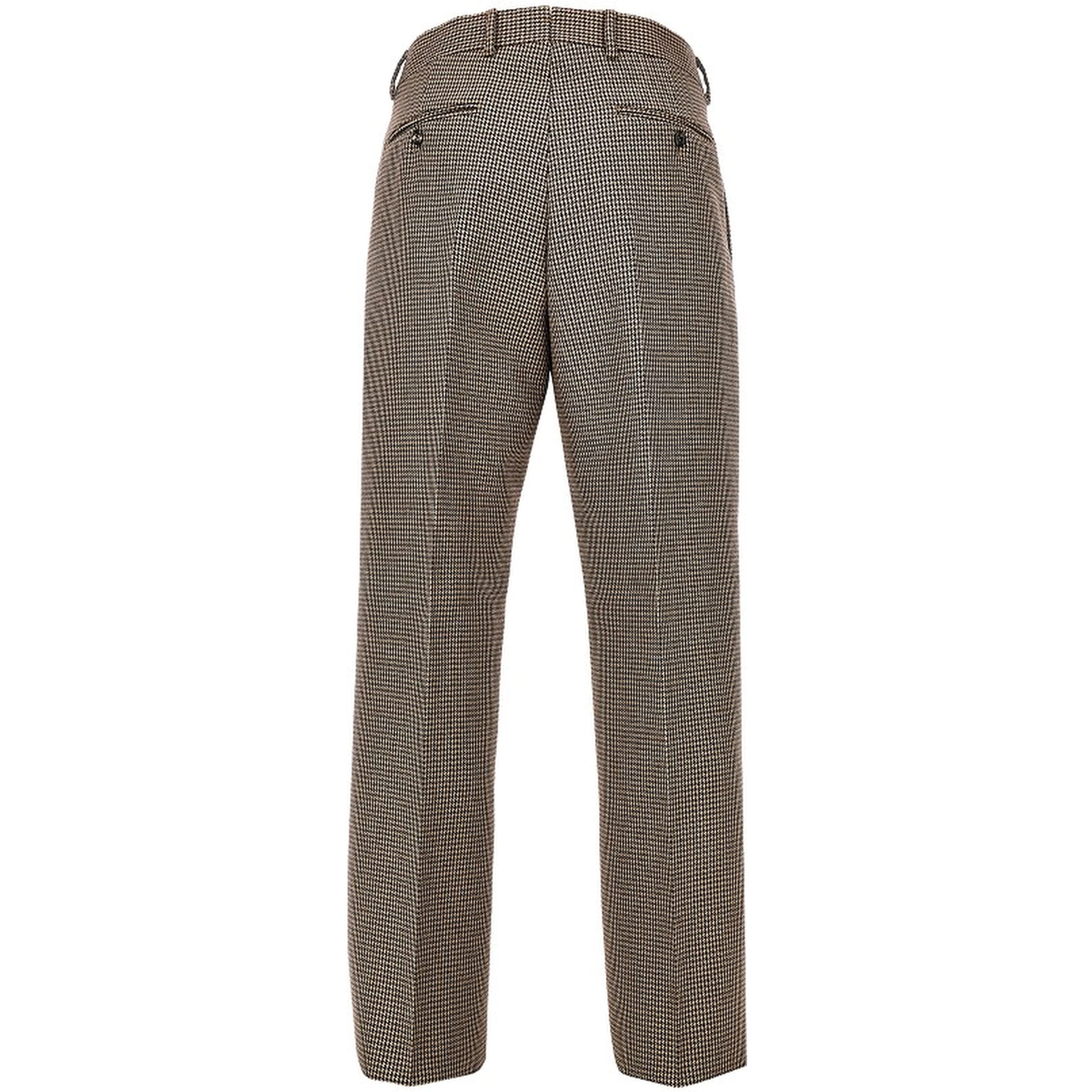 Check tweed pants with darts