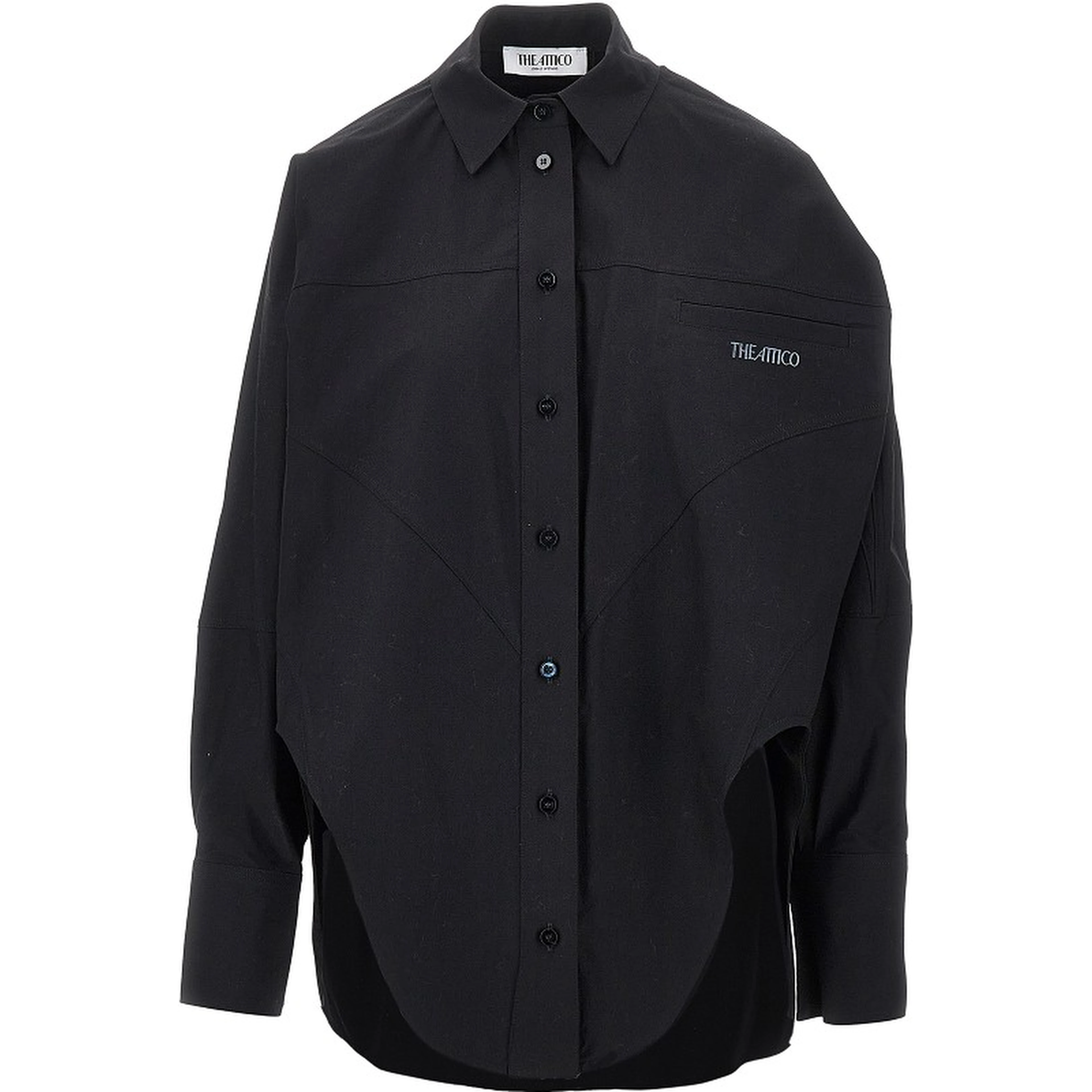 Oversized shirt with moulded hem