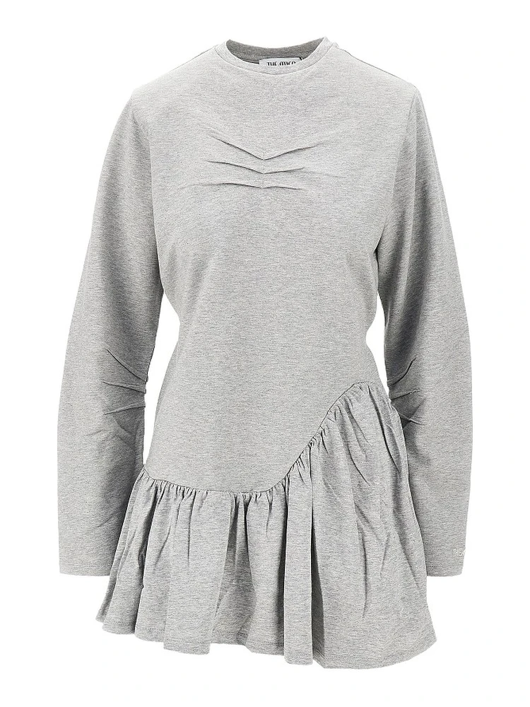 Mélange jersey mini dress