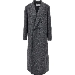 Mélange wool and cashmere long coat