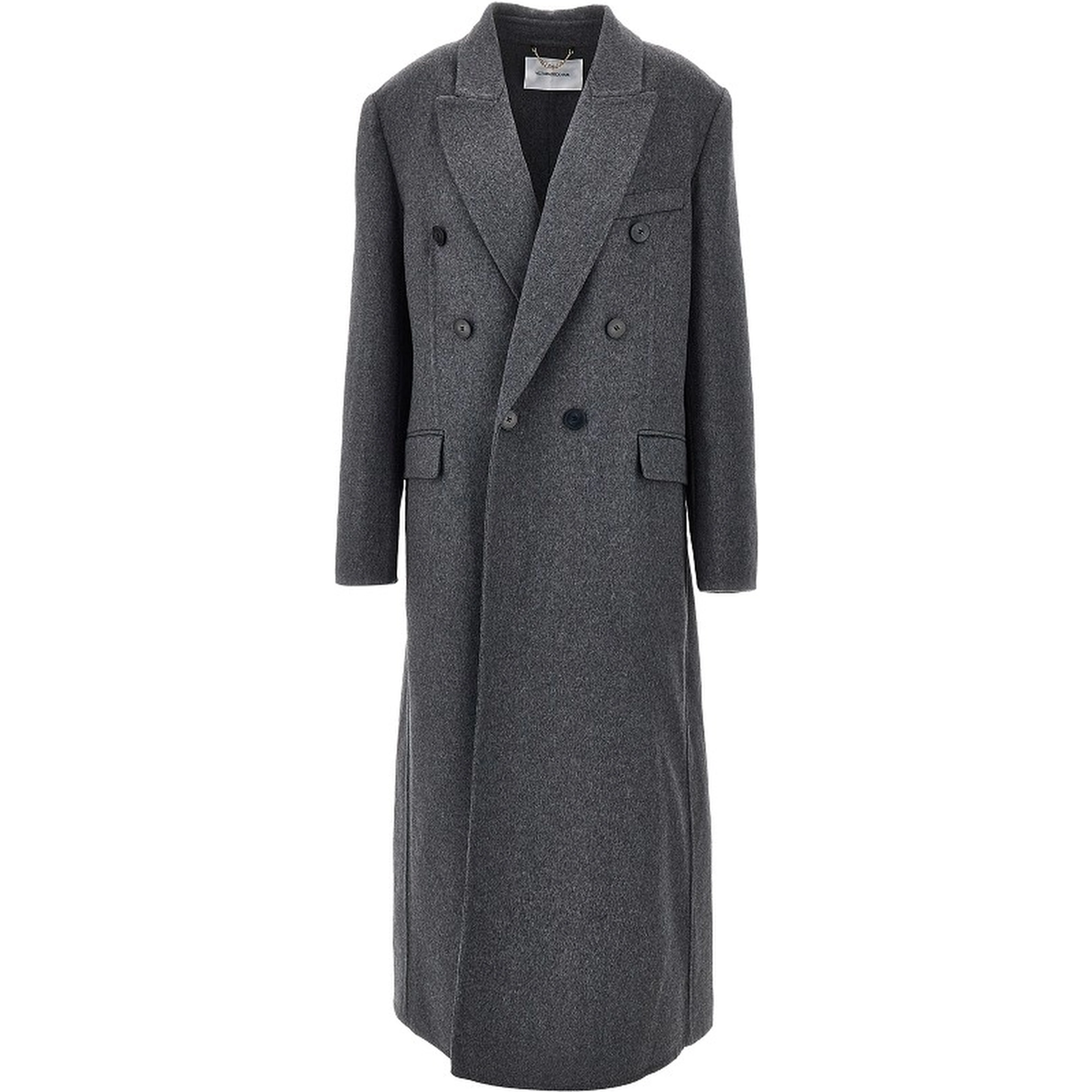 Mélange wool and cashmere long coat