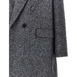 Mélange wool and cashmere long coat