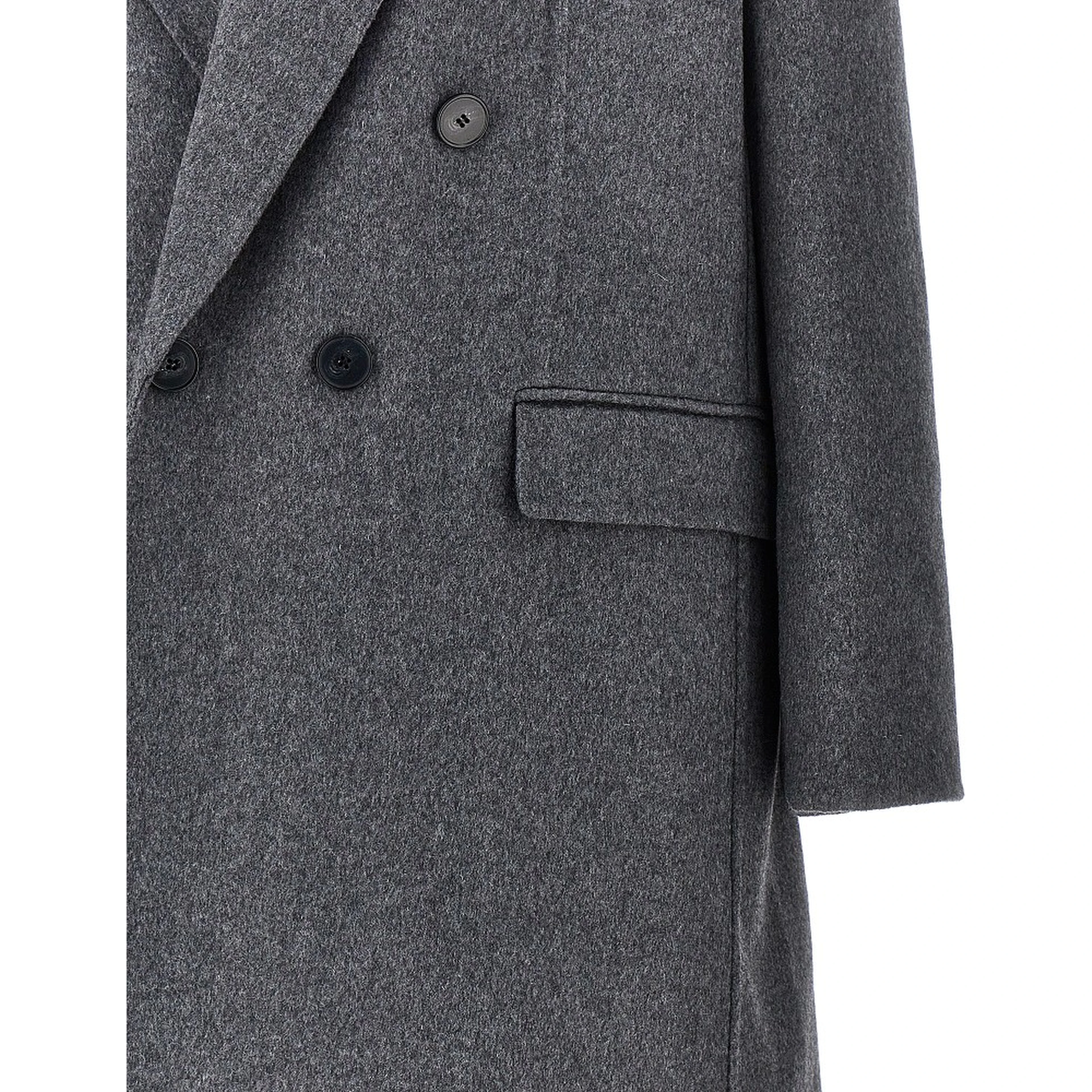 Mélange wool and cashmere long coat