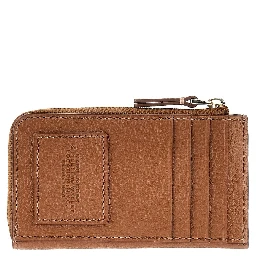 Grained leather zip wallet
